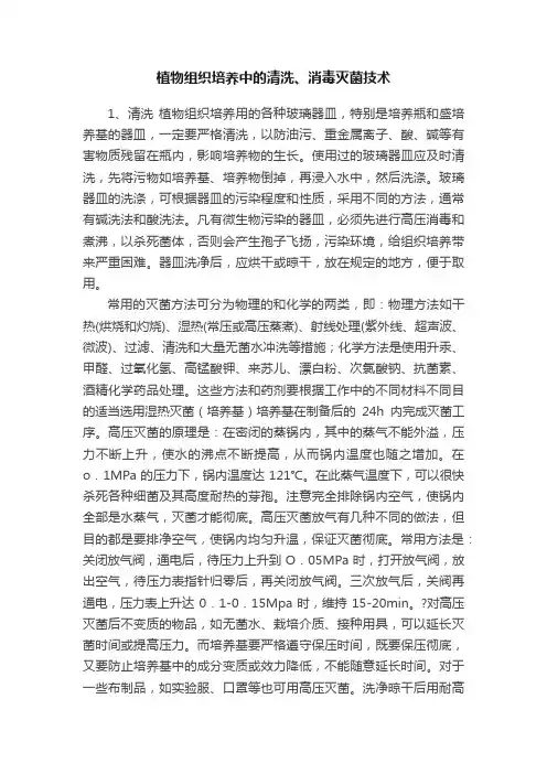 植物组织培养中的清洗、消毒灭菌技术