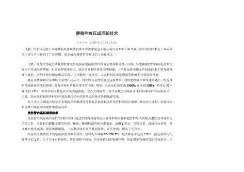 薄壁件液压成形新技术