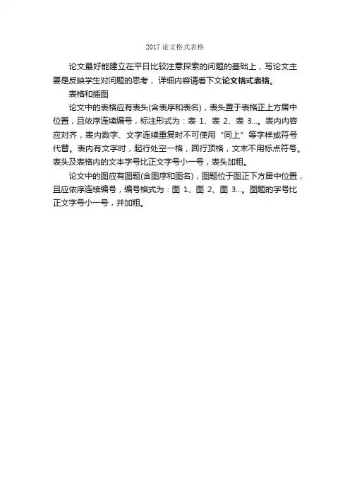 2017论文格式表格_论文格式_