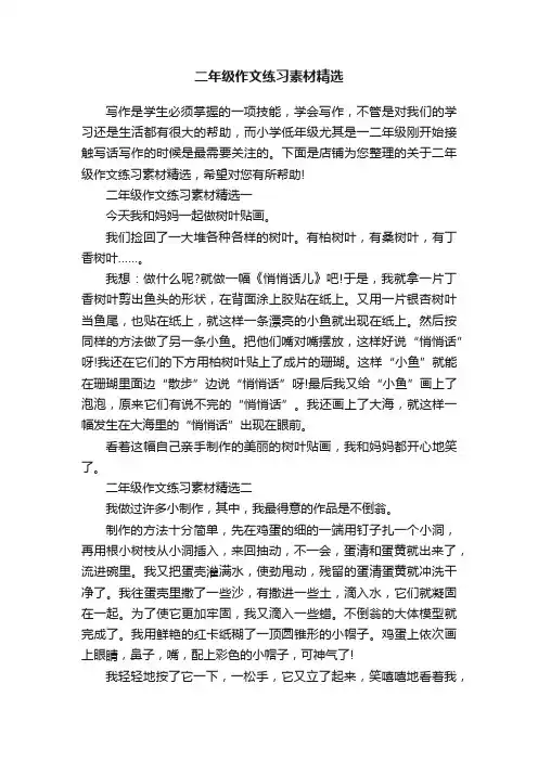 二年级作文练习素材精选
