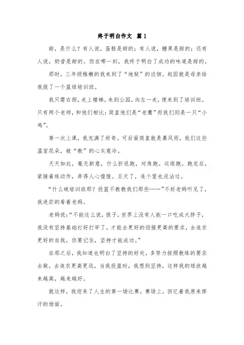 长大后我终于明白了作文