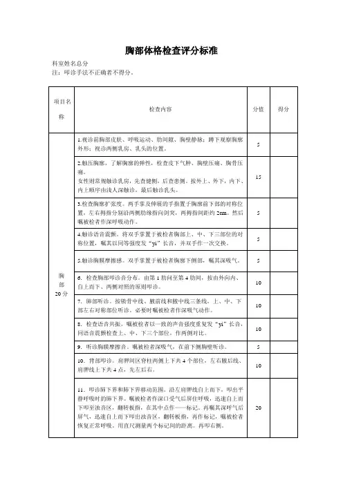 胸部体格检查