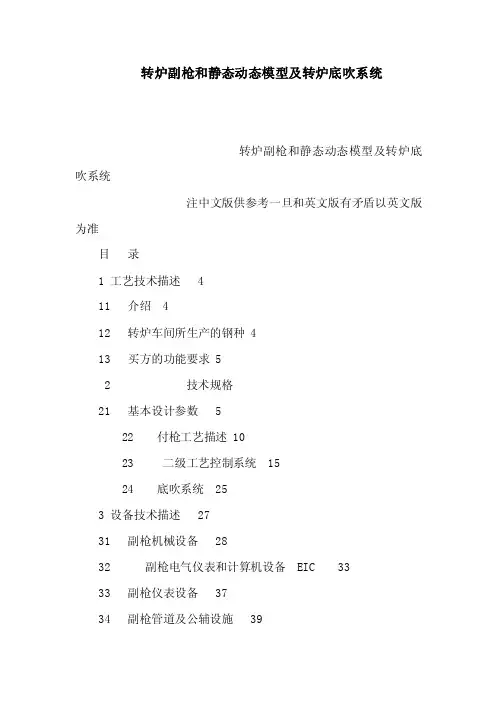 转炉副枪和静态动态模型及转炉底吹系统（可编辑）