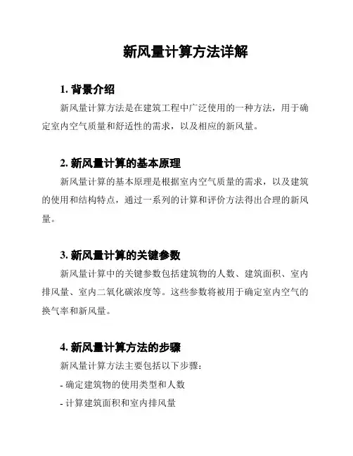 新风量计算方法详解