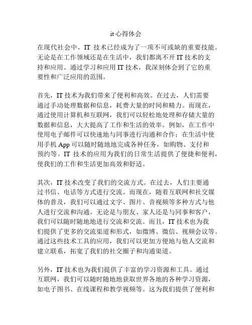 it心得体会