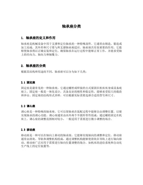 轴承座分类