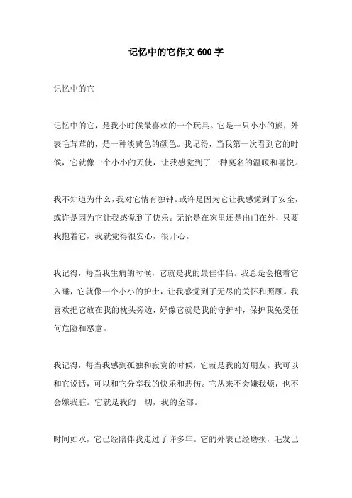 记忆中的它作文600字