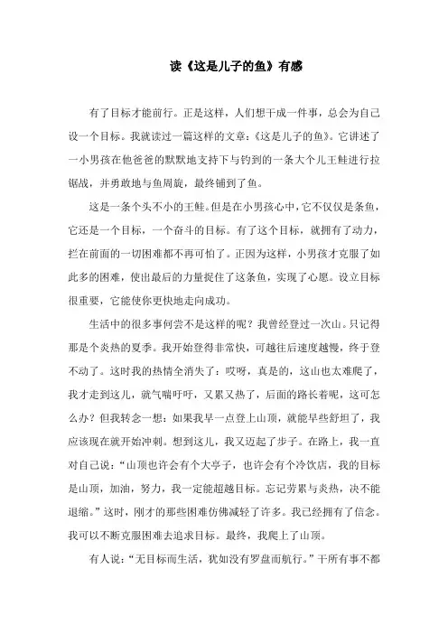 读《这是儿子的鱼》有感