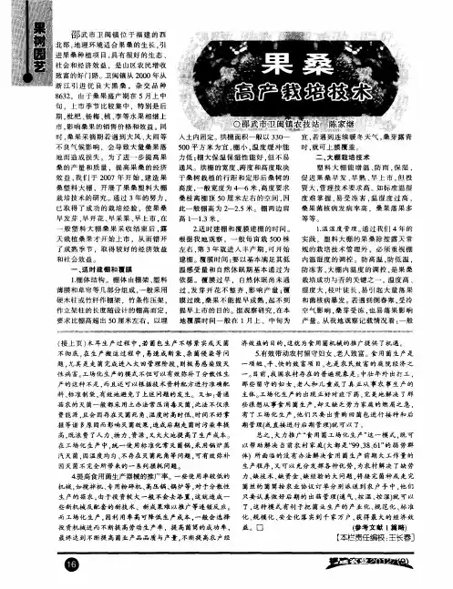 果桑高产栽培技术