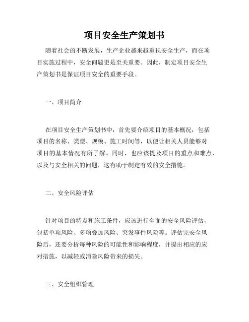 项目安全生产策划书