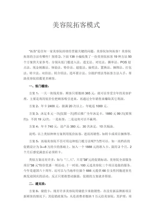 美容院拓客模式