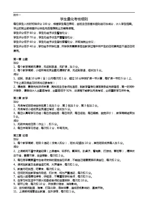 操行量化评分细则