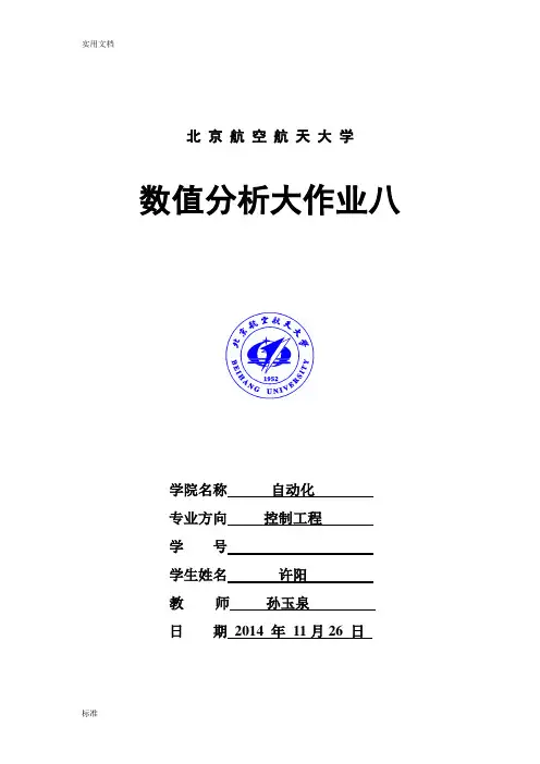北航数值分析报告大作业第八题