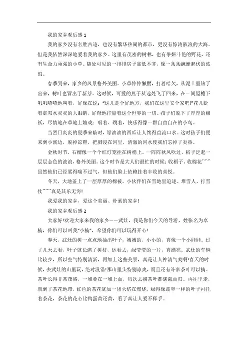 我的家乡观后感作文