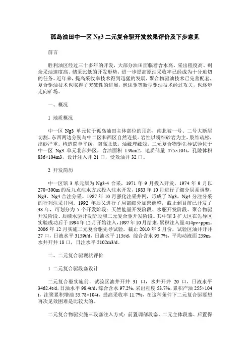 孤岛油田中一区Ng3二元复合驱开发效果评价及下步意见