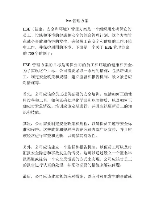 hse管理方案