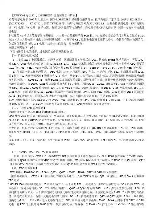 海信TPW3208等离子电视电源原理与维修