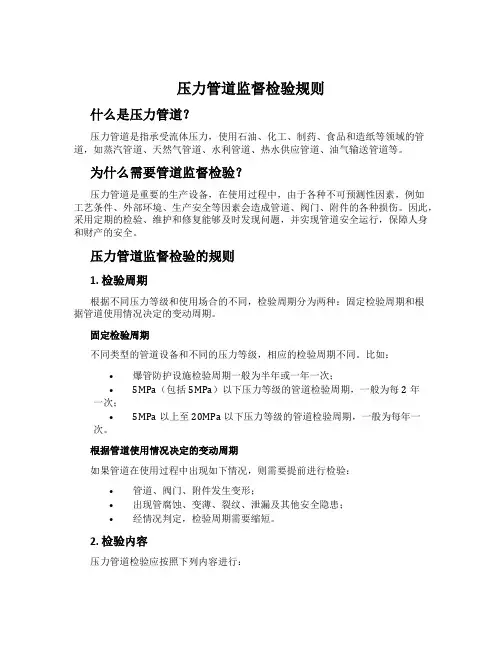 压力管道监督检验规则