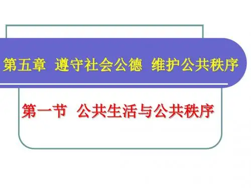 遵守社会公德维护公共秩序