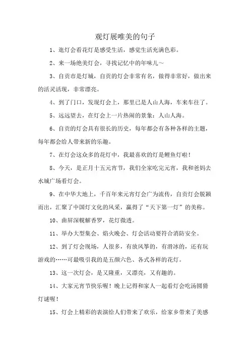 观灯展唯美的句子