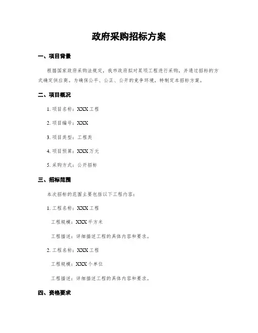 政府采购招标方案