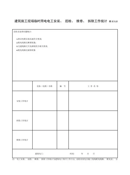 电工巡查记录表模板