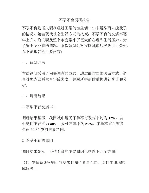 不孕不育调研报告