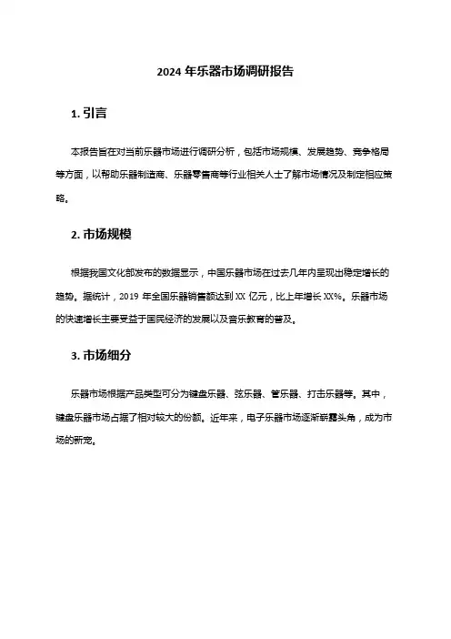 2024年乐器市场调研报告