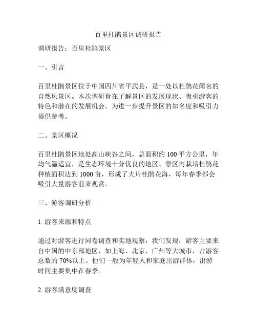 百里杜鹃景区调研报告