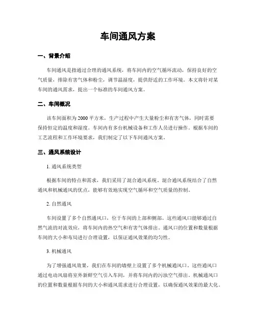 车间通风方案