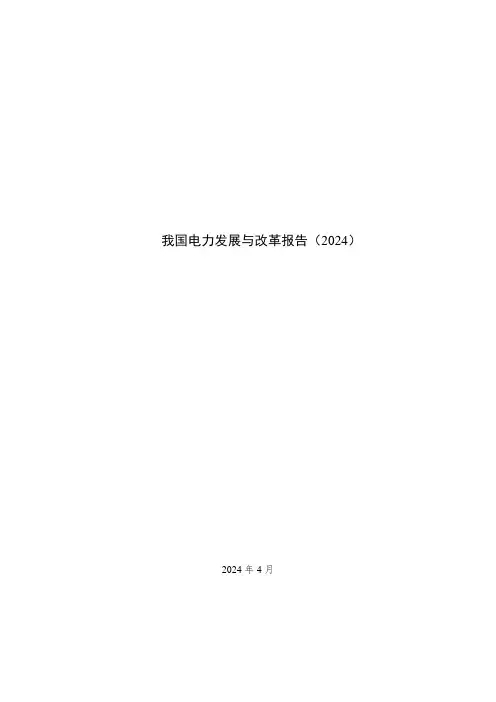 我国电力发展与改革报告(2024)