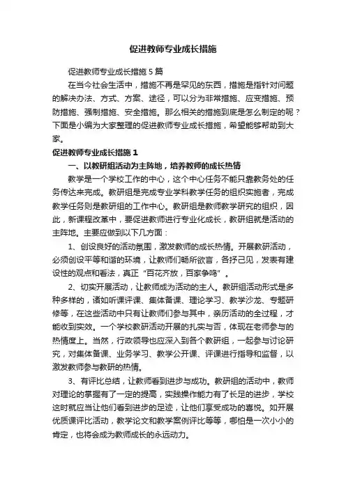 促进教师专业成长措施