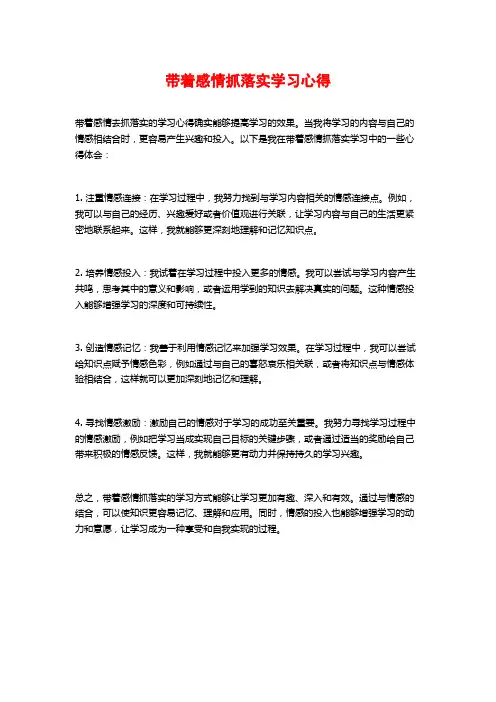 带着感情抓落实学习心得