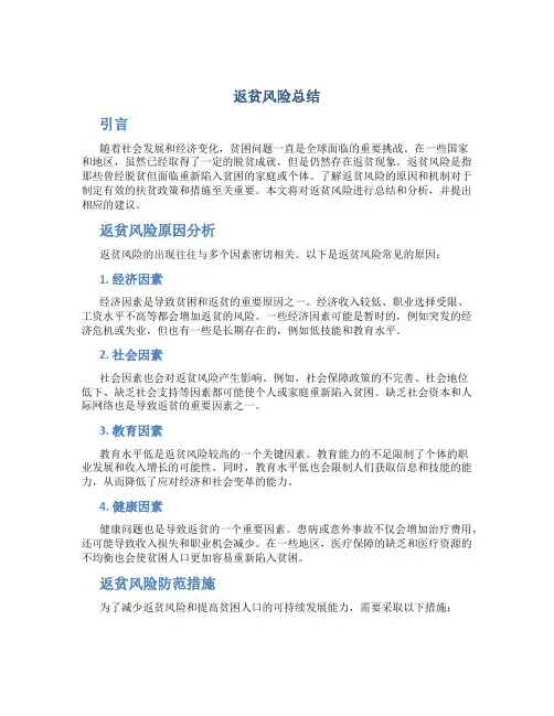 返贫风险总结