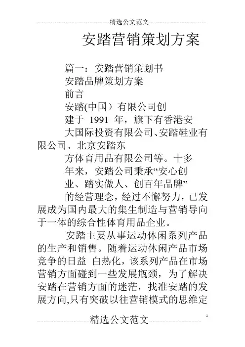 安踏营销策划方案