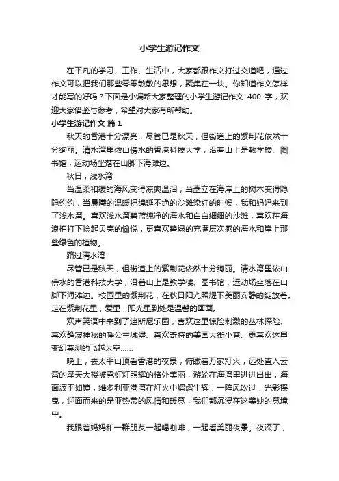 小学生游记作文400字（精选41篇）