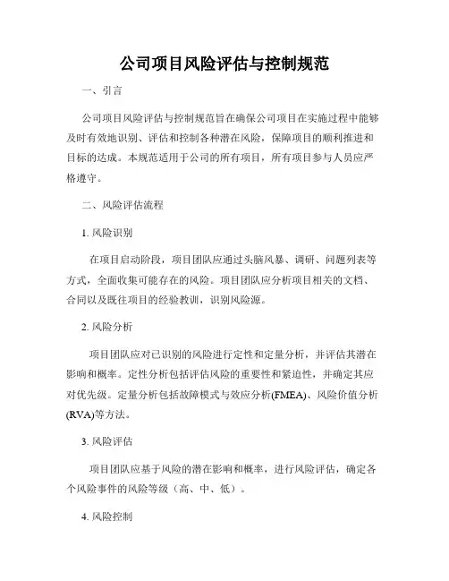 公司项目风险评估与控制规范
