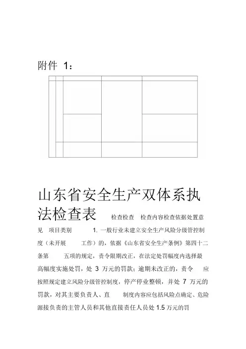 山东省安全生产双体系执法检查表