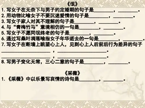 高中语文必修二理解性背诵默写PPT 课件