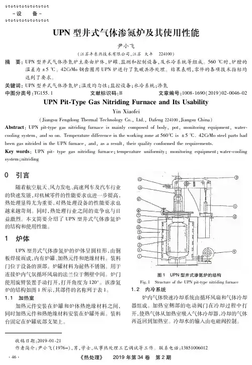 UPN型井式气体渗氮炉及其使用性能