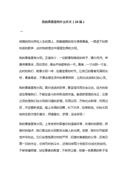 我的青春里有什么作文(10篇)