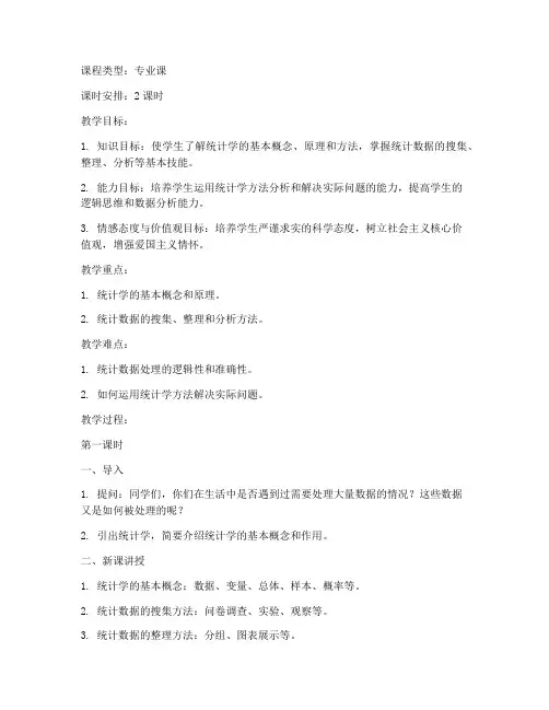 思政统计学教案模板范文
