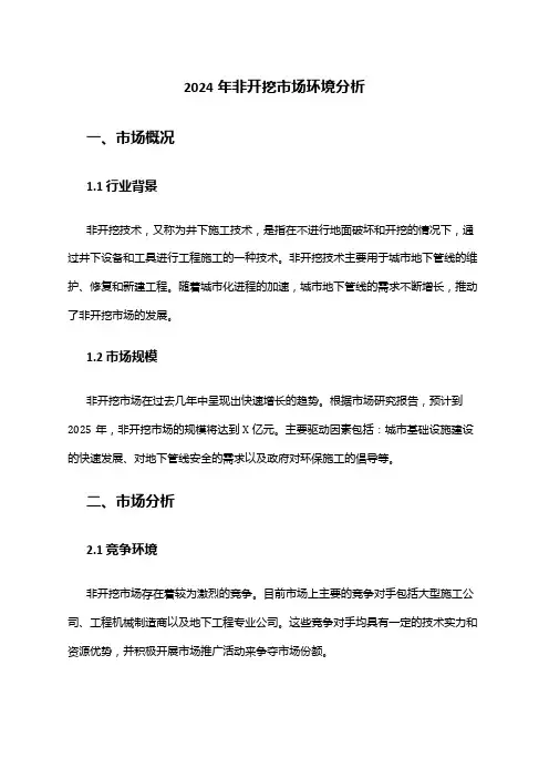 2024年非开挖市场环境分析