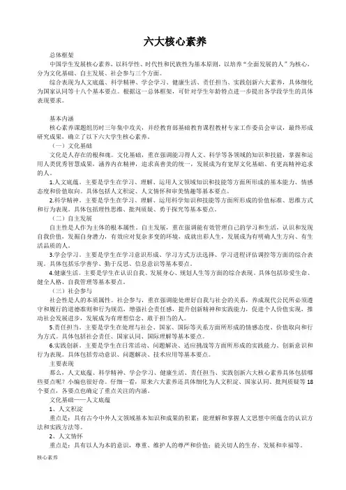 六大核心素养