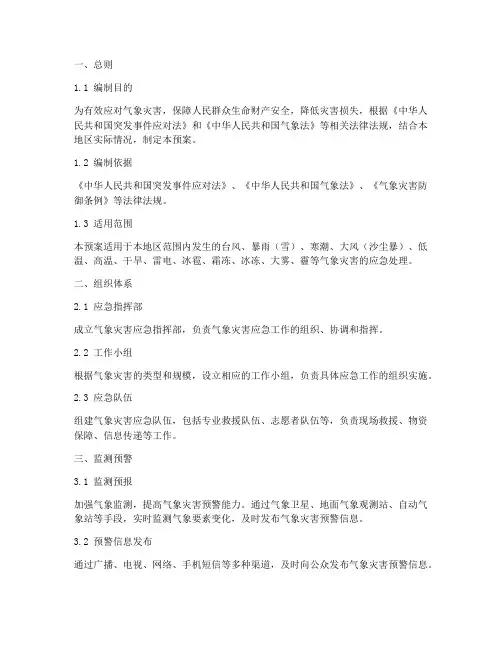 气象灾害应急处理预案