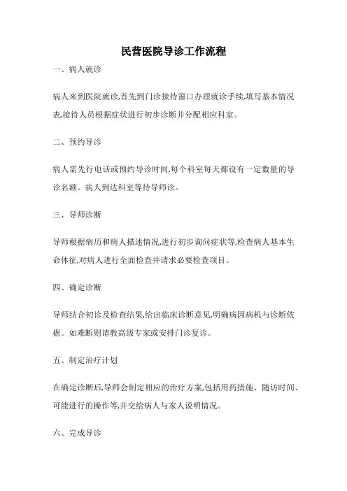 民营医院导诊工作流程