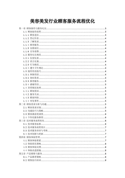 美容美发行业顾客服务流程优化