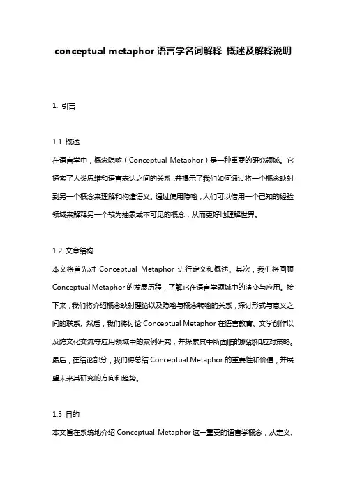 conceptual_metaphor语言学名词解释_概述及解释说明