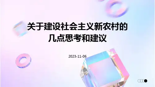 关于建设社会主义新农村的几点思考和建议