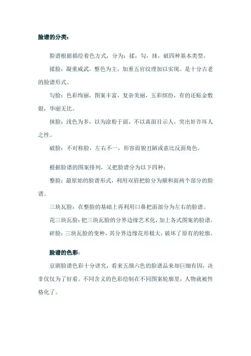 脸谱的分类